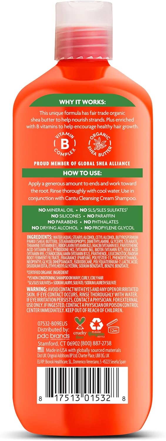 Cantu Shea Butter per Capelli Naturali Balsamo Idratante Senza Solfati 400 ml,