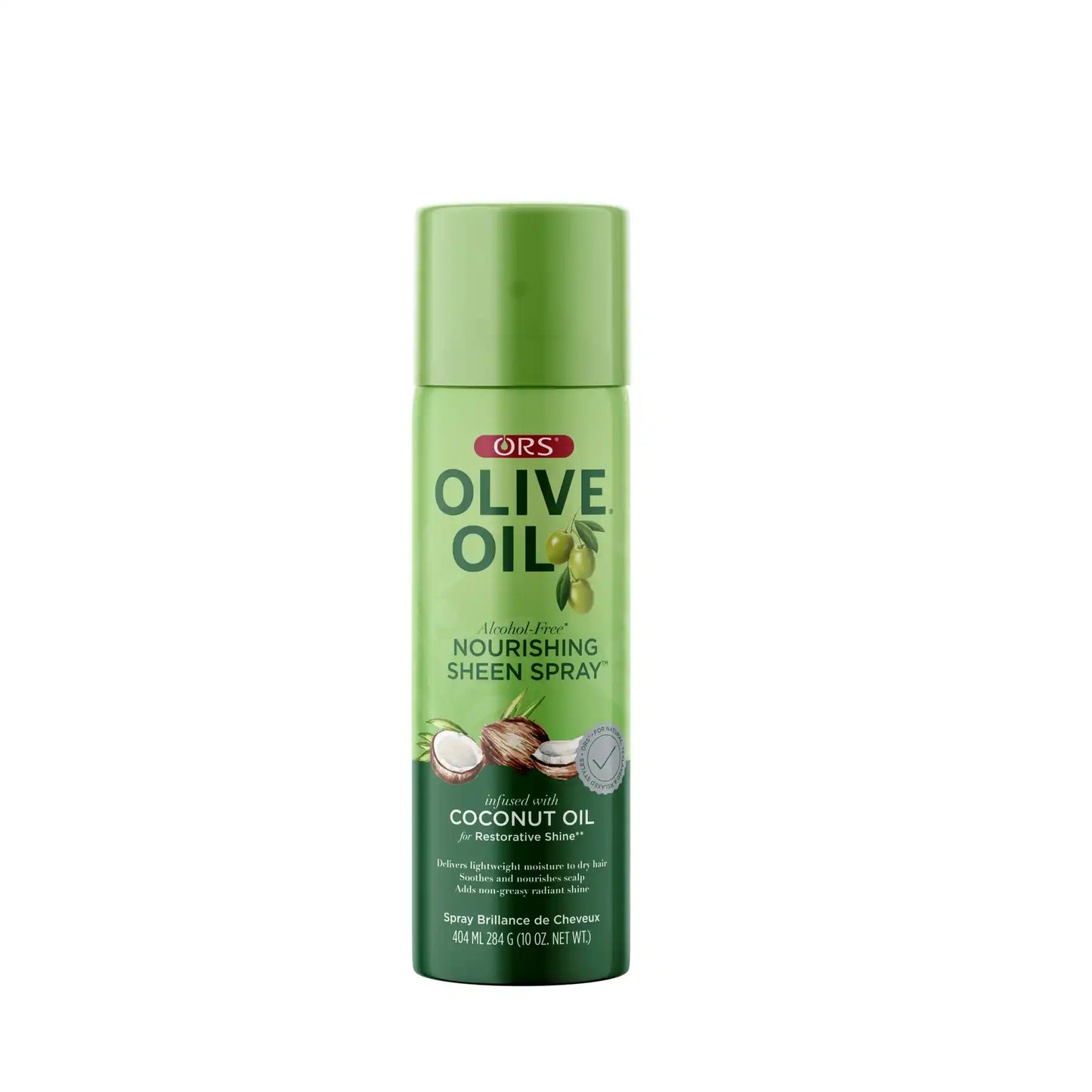 ORS Olive Oil Sheen Spray con Olio di Cocco, leggero, dona lucentezza a tutti i tipi di capelli.
