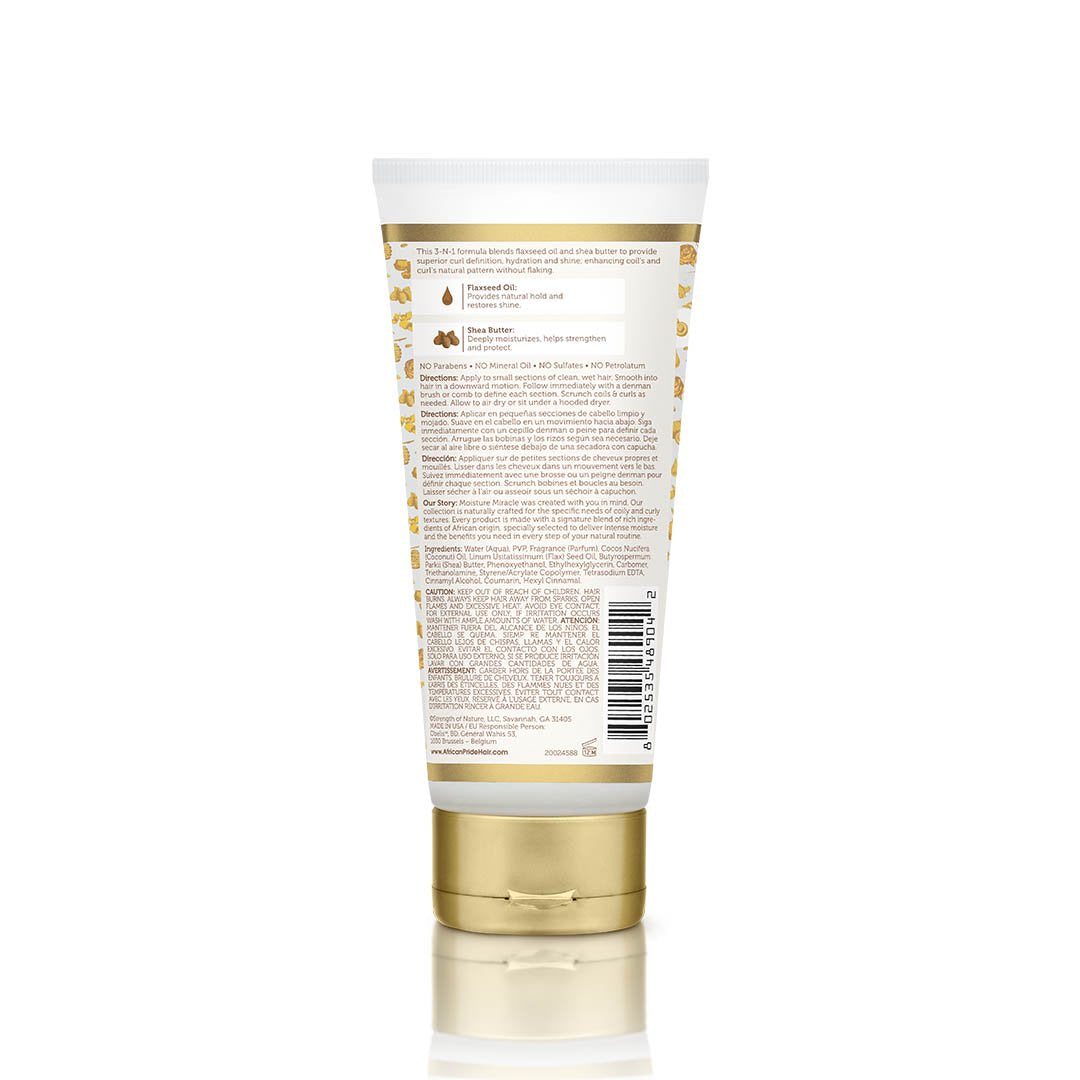 African Pride Moisture Miracle-Flaxseed Oil and Shea Butter Gel N' Cream 170g 6 Oz.