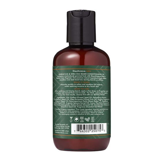 SheaMoisture Beard Conditioning Oil  è formulato con oli naturali per dare massima idratazione alla barba 95ml.