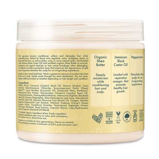 SheaMoisture Jamaican Black Castor Oil Strengthen & Restore  Leave-In Conditioner è ideale per ricci tipo 4  454g