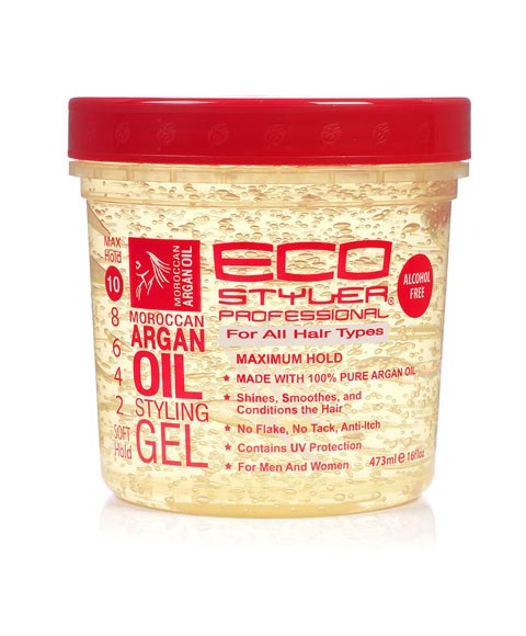 Eco styer gel per capelli afro ricci offre  un tenuta alta, ottimo sia uomini e  donne.