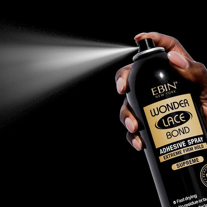 Ebin Wonder Lace-Bond Wig Adhesive Spray Supreme, colla spray per parrucca tenuta forte 180ml