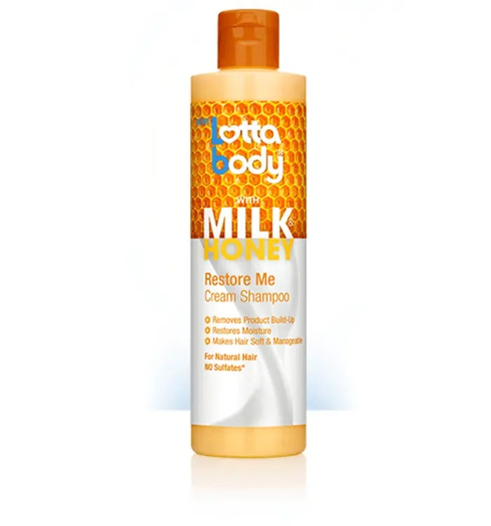 Lottabody Milk & Honey Restore Me Cream Shampoo pulire i capelli  con suo formula delicato 300ml.