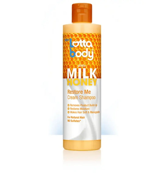 Lottabody Milk & Honey Restore Me Cream Shampoo pulire i capelli  con suo formula delicato 300ml.