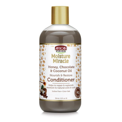 African Pride Moisture Miracle-Miele Cioccolato e Olio di Cocco Balsamo 354ml