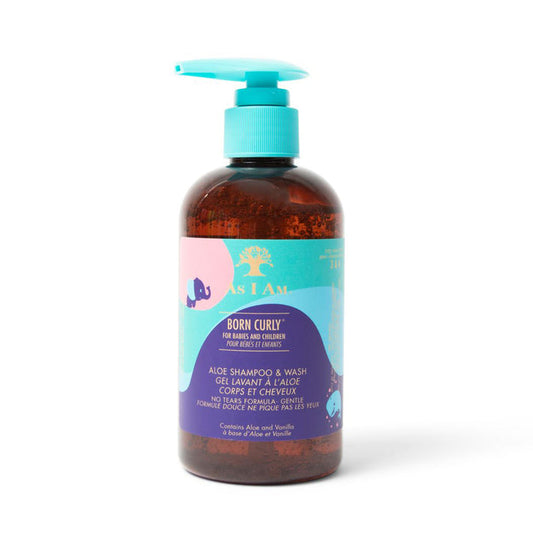 As I Am Born Curly Aloe Shampoo & Wash 8floz,240ml