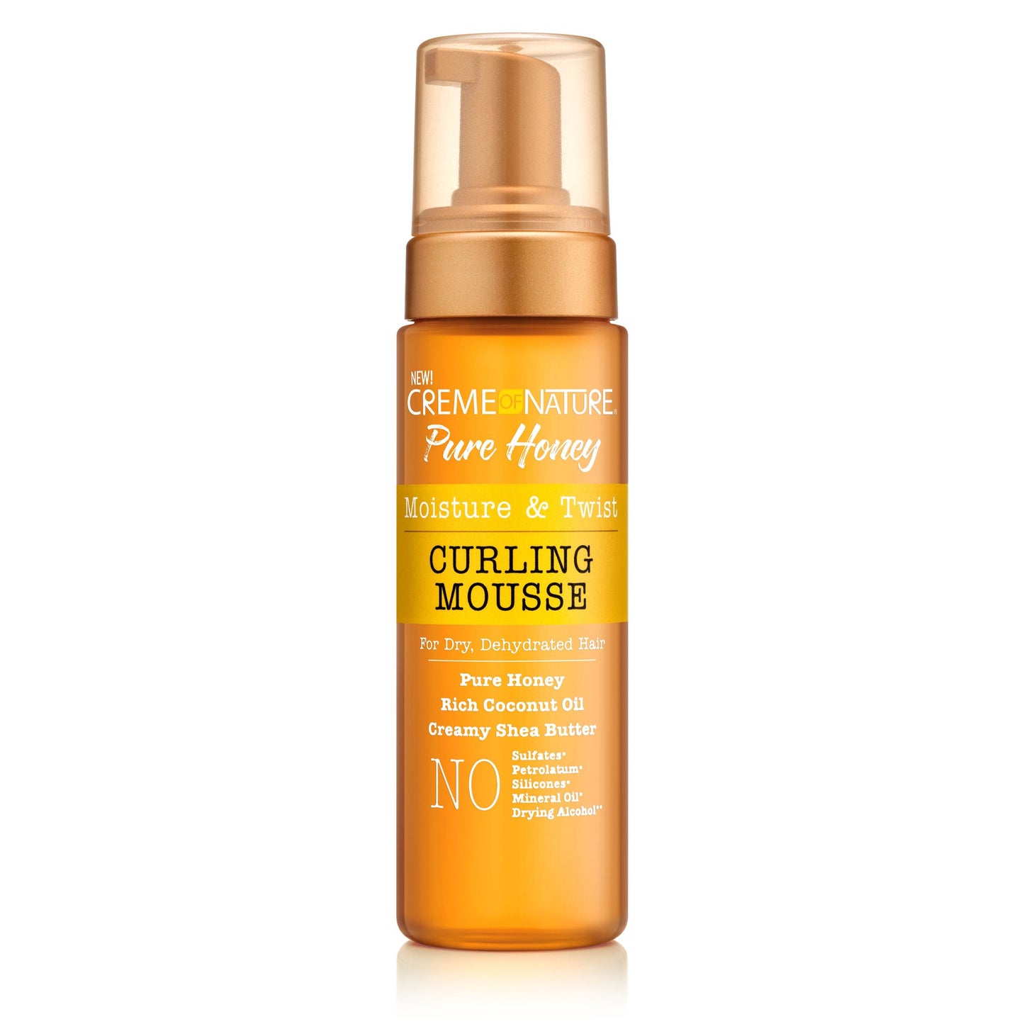 Creme of Nature Pure Honey Mousse ultra leggero e idratante per capelli coily e ricci,207ml.