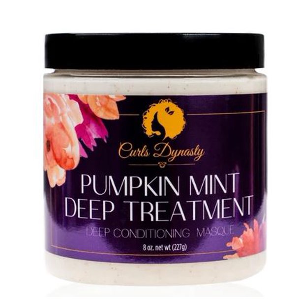 Curls Dynasty Pumpkin Mint Deep Treatment Masque penetra in profondita, lasciando i ricci rafforzati e morbidi. 227g