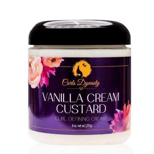 Curls Dynasty Vanilla Cream Custard Moisturizing Frizz Control Hair Styling Cream, 8 oz