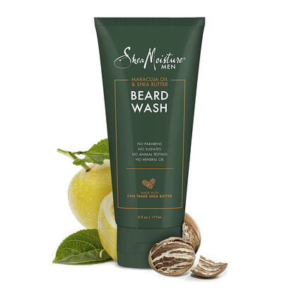 Shea Moisture Men's Maracuja &amp; Shea Butter Beard Wash Clean 6 oz,177ml