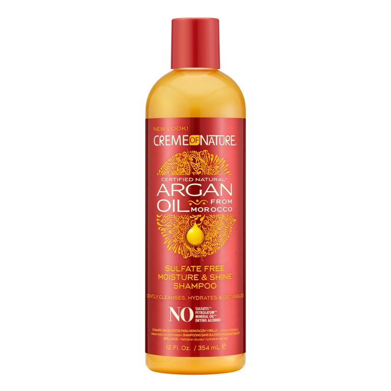  Creme Of Nature  Sulfate-Free Moisture & Shine Shampoo deterge i coils e ricci delicatamente.354ml