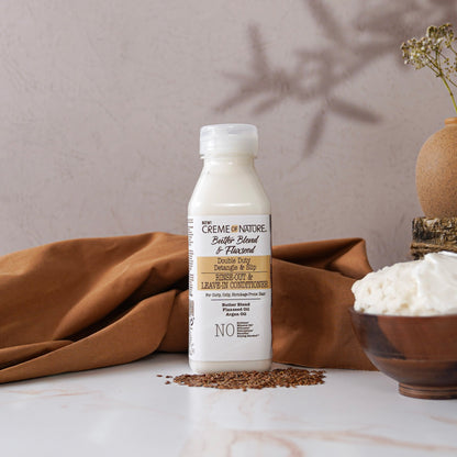 Butter Blend & Flaxseed- Double Duty Detangle & Slip Rinse Out & Leave-In Conditioner 355ml, 12 fl oz