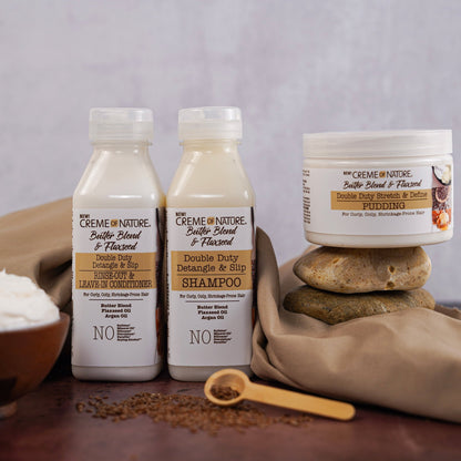 Creme Of Nature Butter Blend &amp; Flaxseed Double Duty Stretch &amp; Define Pudding 326g,11.5 oz