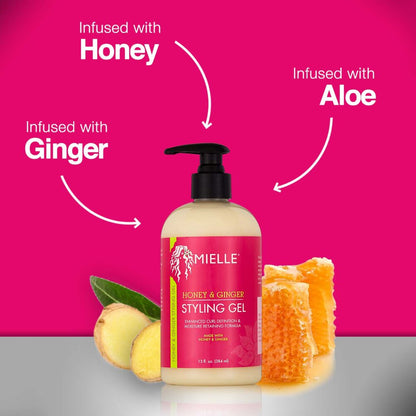 Mielle Organics Honey and Ginger-Styling Gel Enhance Curl and Fight Frizz 384ml