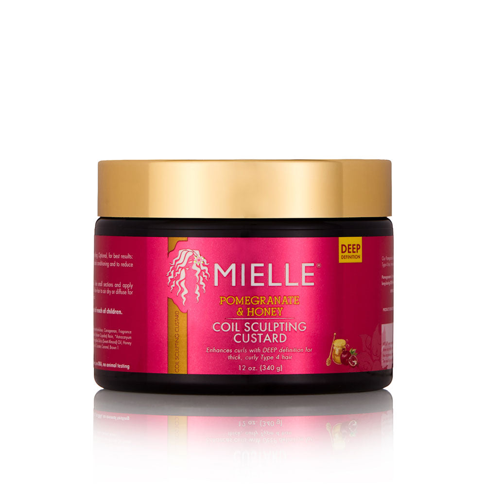 Mielle Pomegranate & Honey Coil Sculpting Custard gel per ricci di tipo 4. 340g