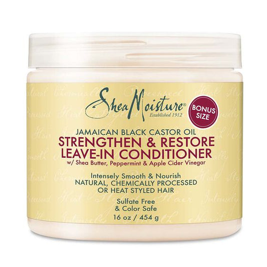 Shea Moisture Jamaican Black Castor Oil Strengthen & Restore  Leave In Conditioner è formulato per capelli afro crespo 454g