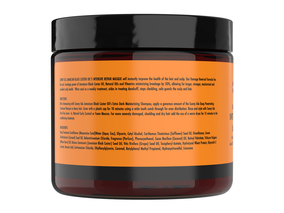 Sunny Isle Jamaica Black Castor Oil Intensive Repair Masque nutrire e idratare i capelli secchi 16oz