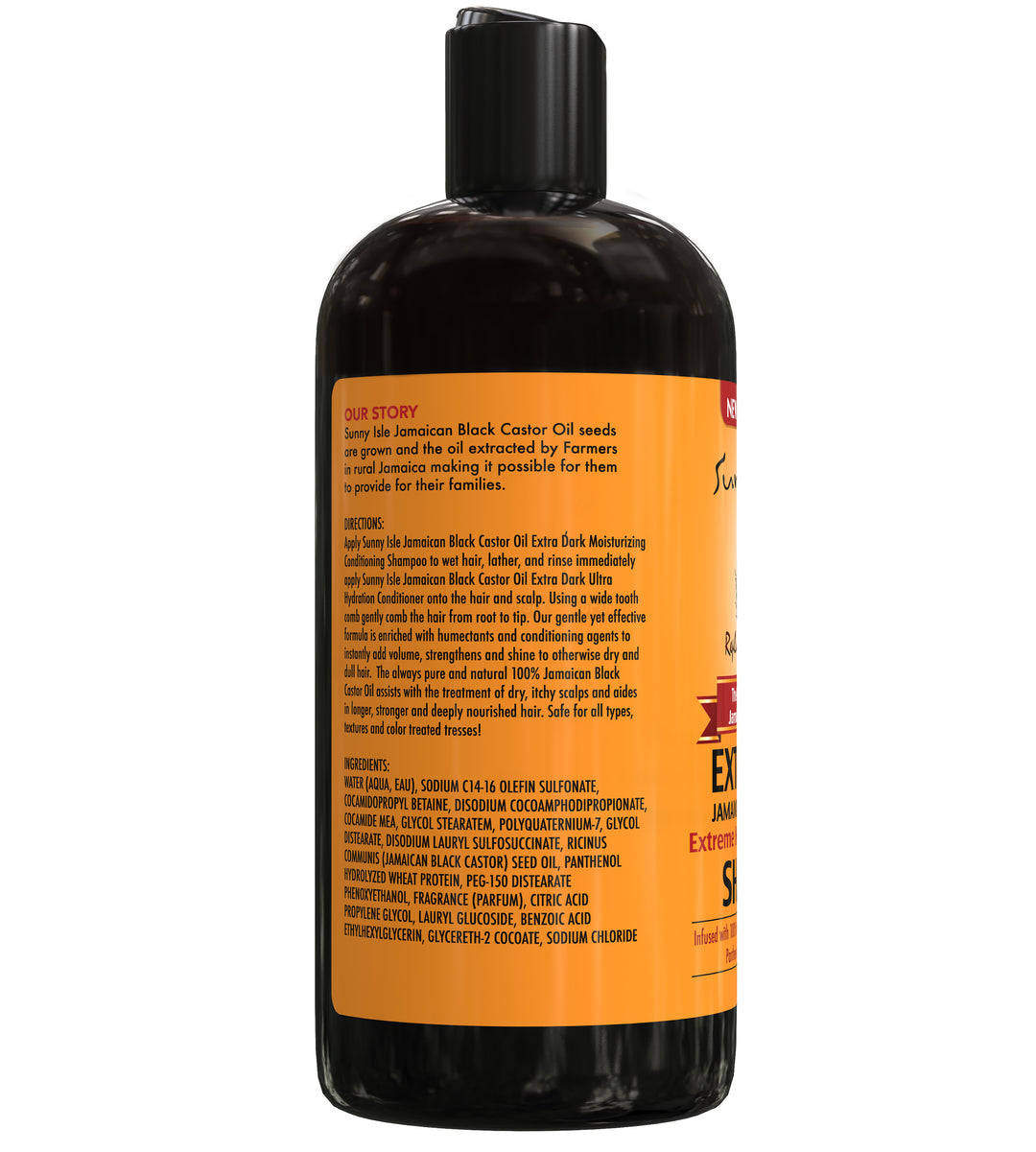 Sunny Isle  Extra Dark Castor Oil Shampoo aiuta a rafforzare i capelli e ridurre purità 12oz