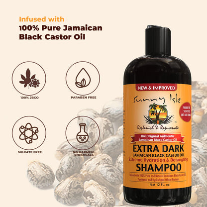 Sunny Isle Jamaican Black Castor Oil-Moisturizing and Detangling Shampoo 340g
